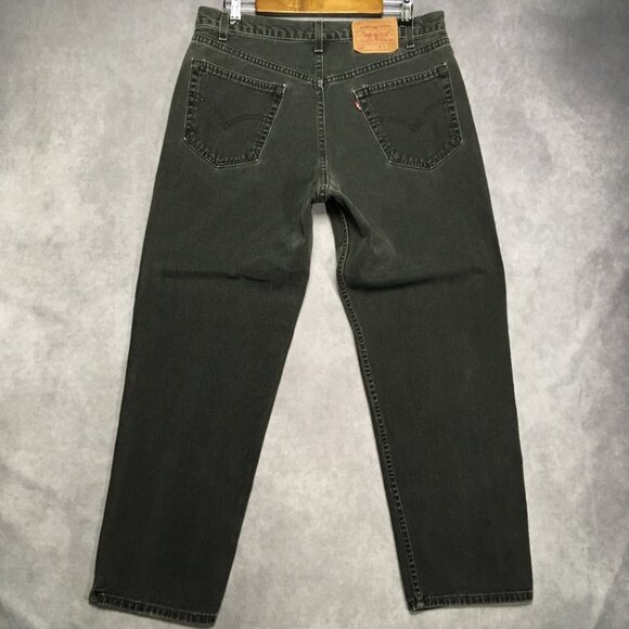 VTG Levis Mens 550 Relaxed Fit Black Jeans size 34 to 36x30 Denim Pants Made USA - Picture 4 of 15